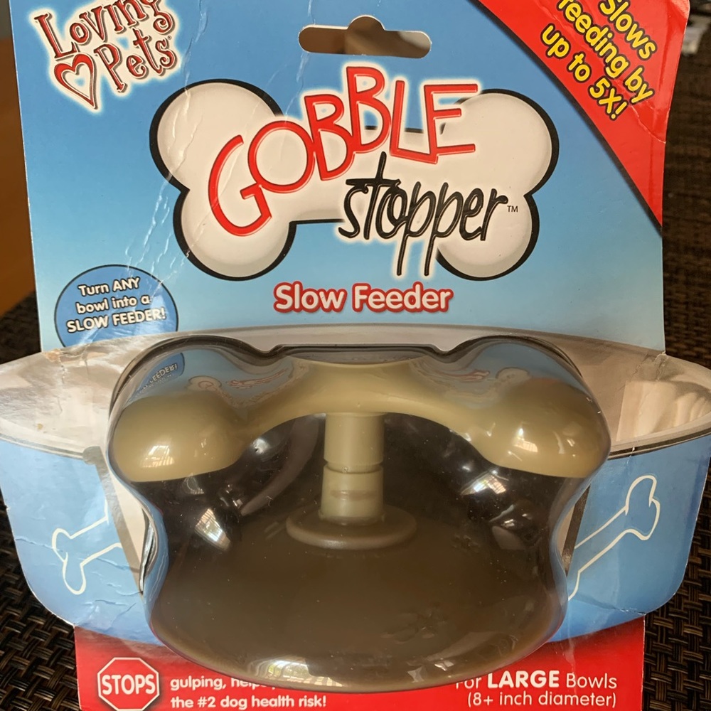 Gobble Stopper, size Large. Dog bowl slow feeder.